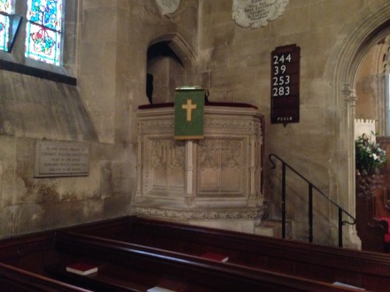 Pulpit and Box Pews St Thomas a Becket church Bath